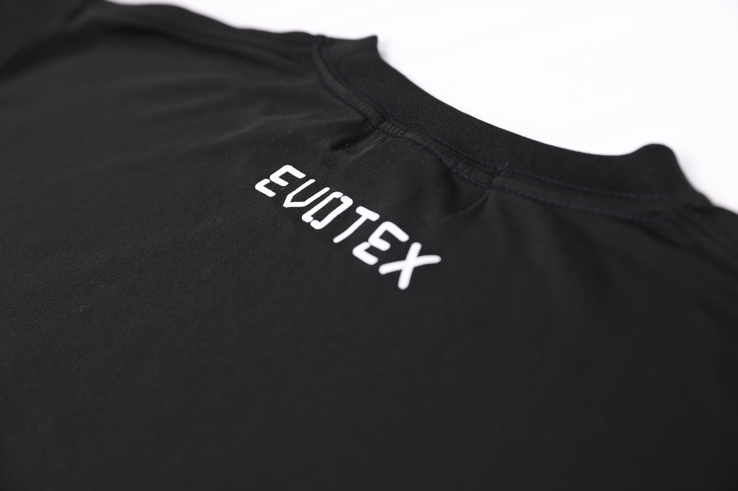 EVOTEX 快適テックTシャツ ワンポイントロゴ 半袖 ブラック E-009