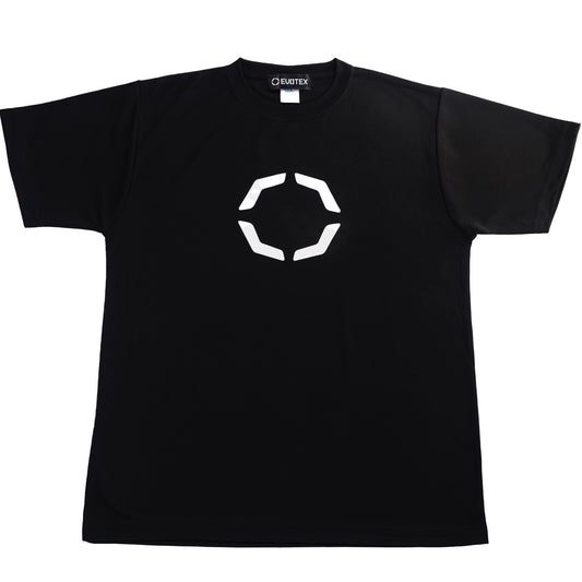 EVOTEX 快適テックTシャツ ビッグロゴ 半袖 ブラック E-003
