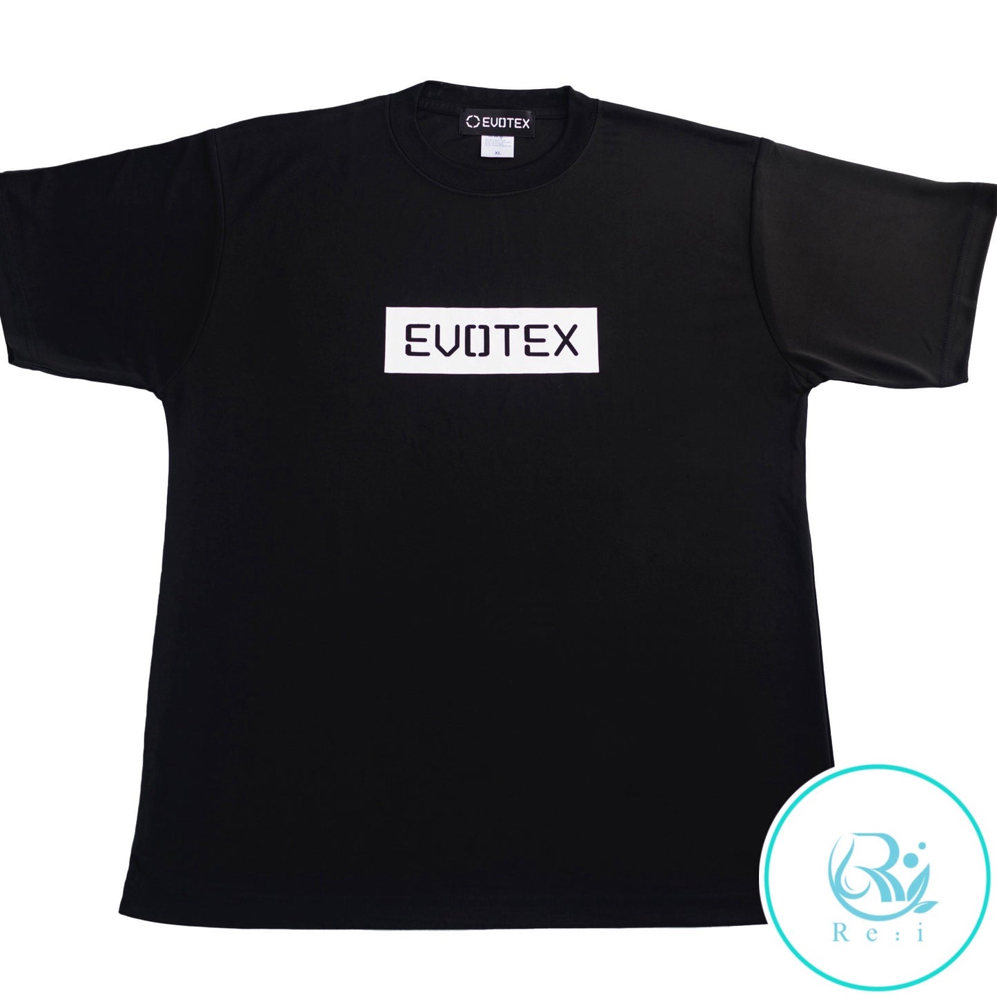 EVOTEX 快適テックTシャツ BOXロゴ 半袖 ブラック×ホワイト E-005【Reifix済み】