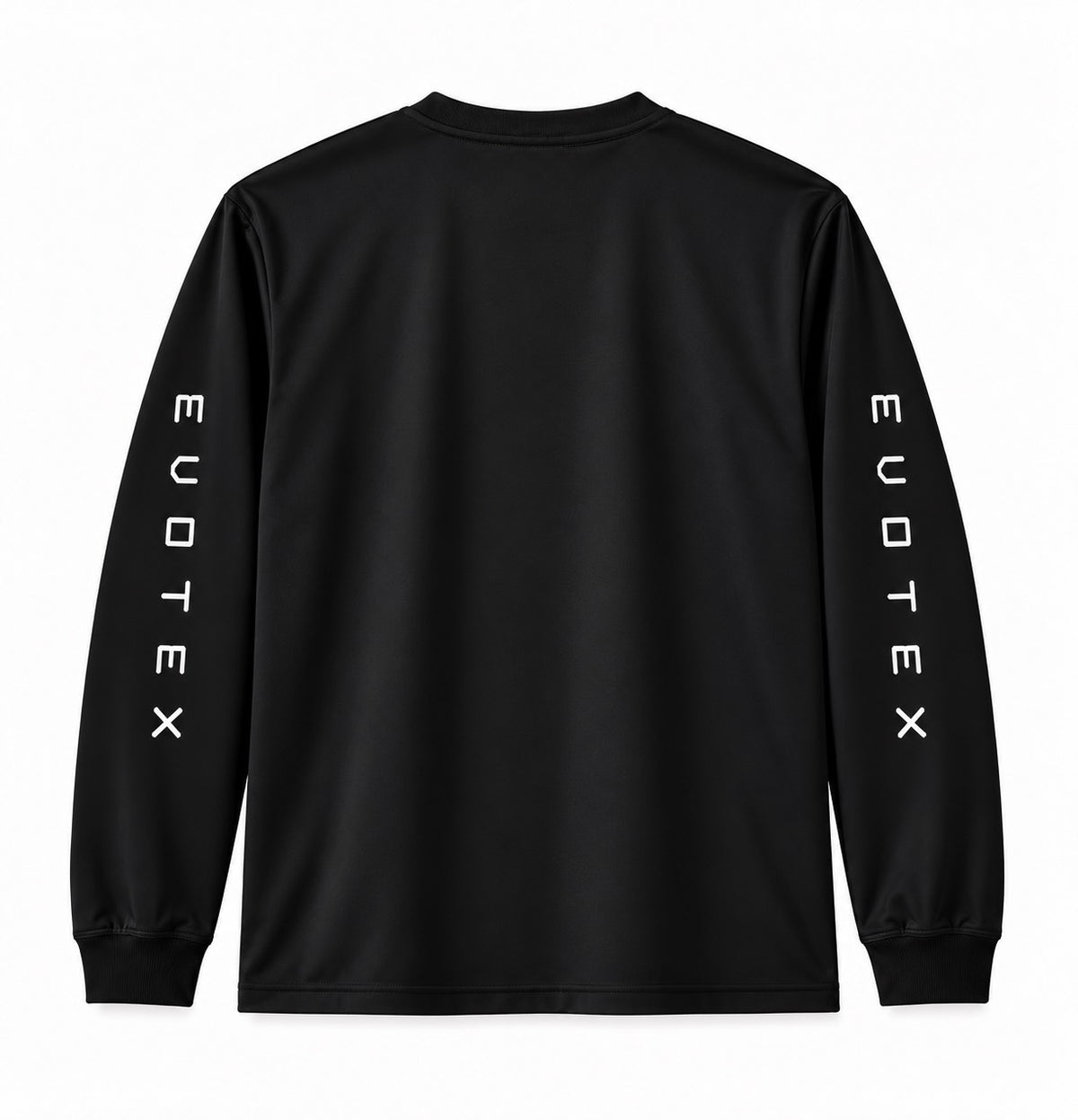 快適テックTシャツ アームロゴ ロンT ブラック×ホワイト E-021