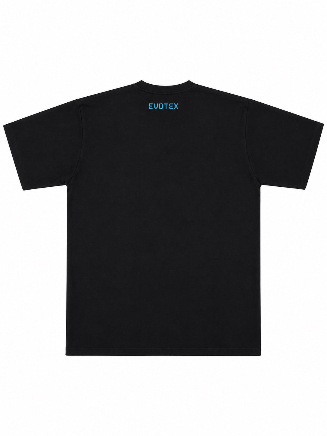 EVOTEX 快適テックTシャツ ワンポイントロゴ 半袖 ブラック×ターコイズブルー E-010