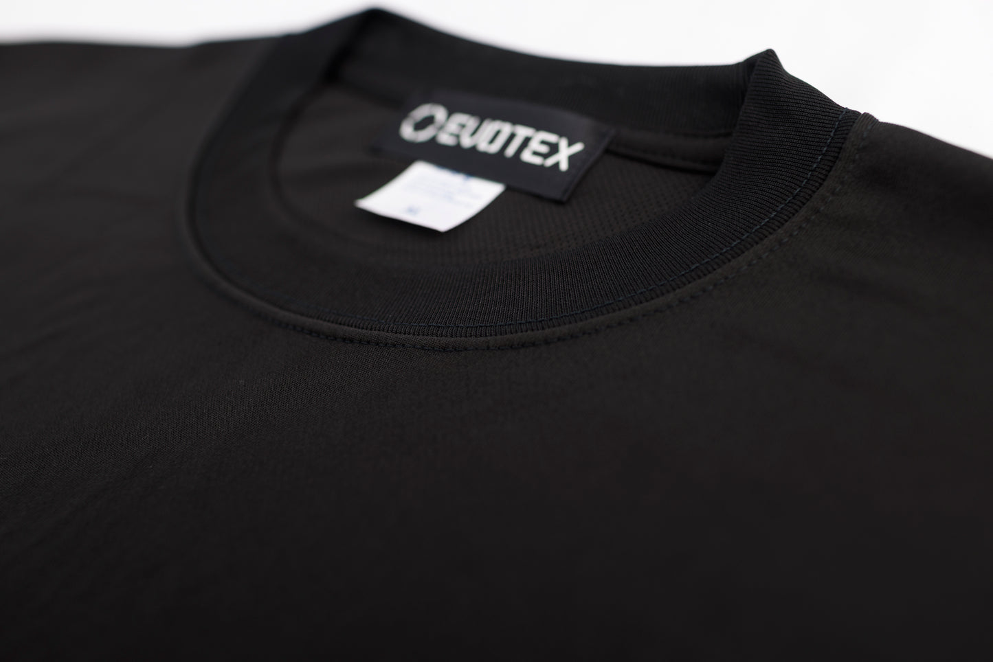 EVOTEX 快適テックTシャツ BOXロゴ 半袖 ブラック×ホワイト E-005